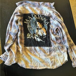 Angel Wings Soft Plaid Shirt with Madonna like a virgin